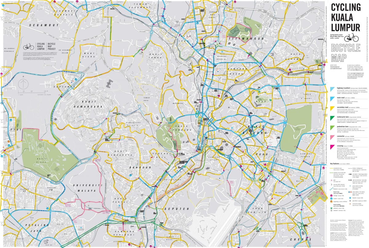 Bản đồ của đi xe đạp kuala lumpur xe đạp