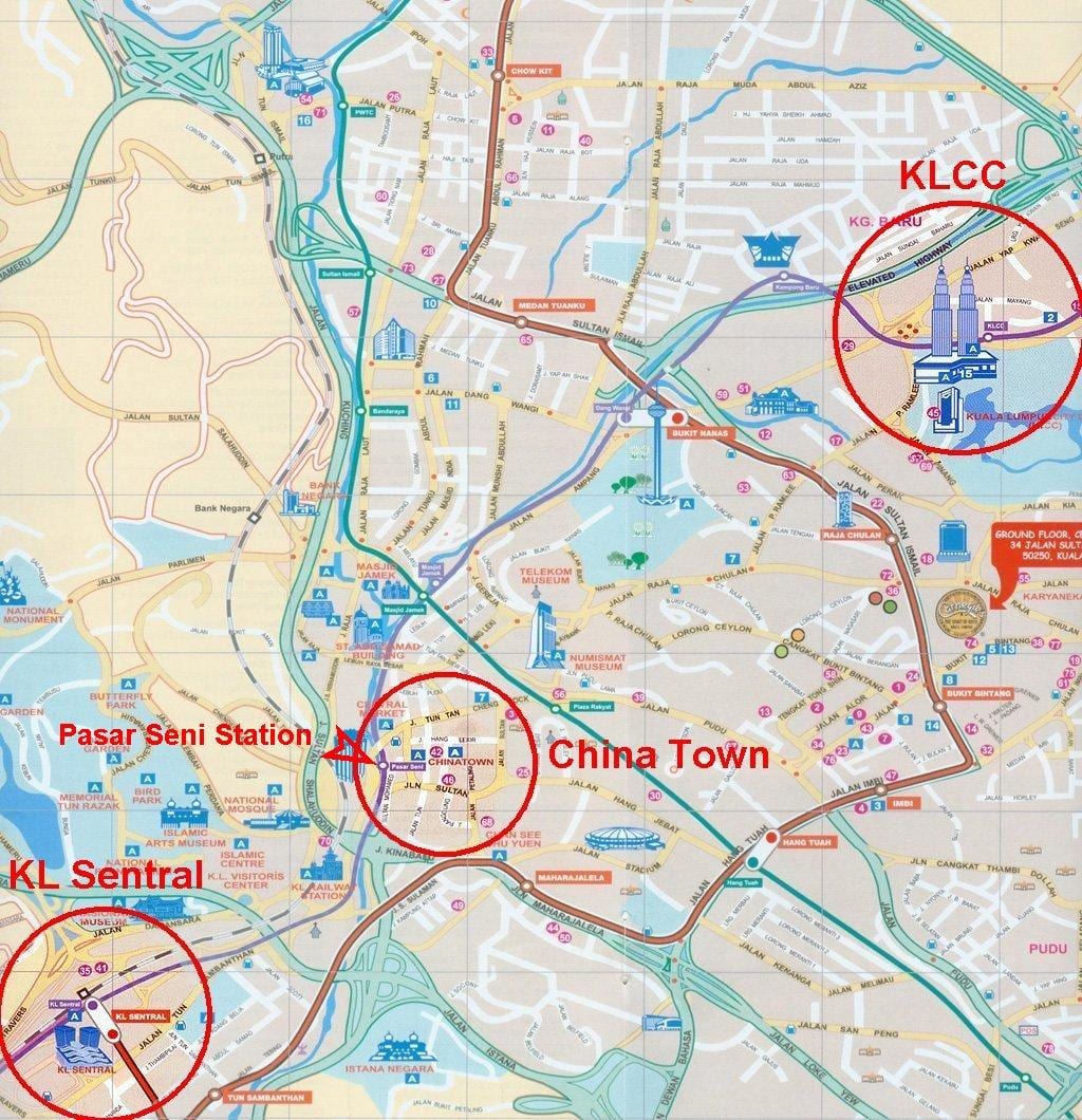 khu phố tàu, kuala lumpur bản đồ