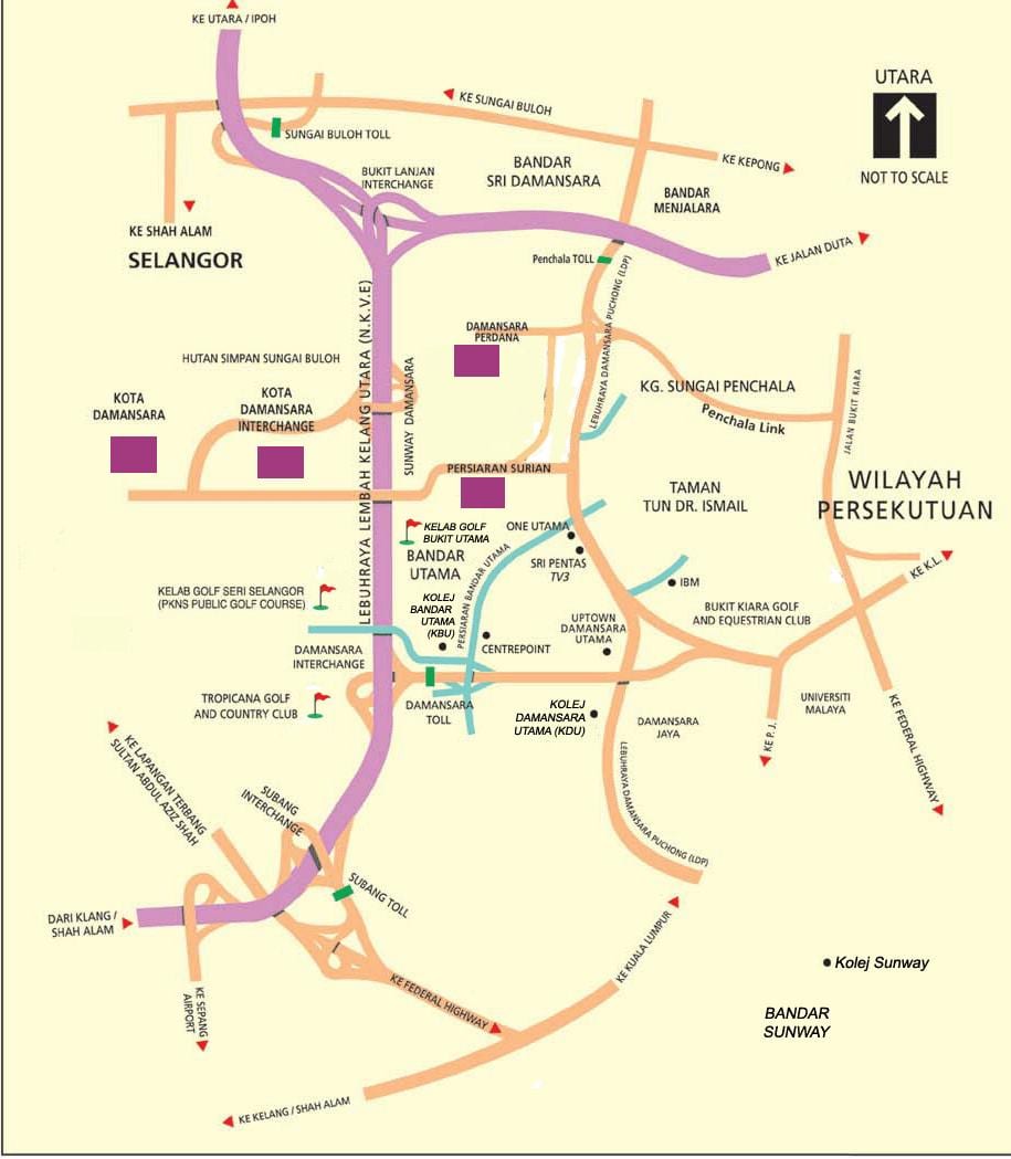 damansara bản đồ kuala lumpur