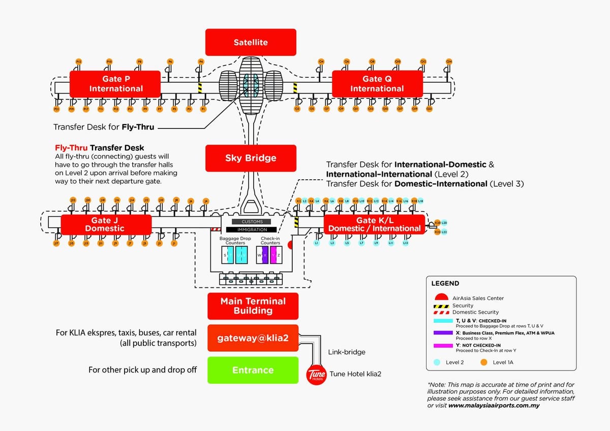 bản đồ của klia2 sân bay