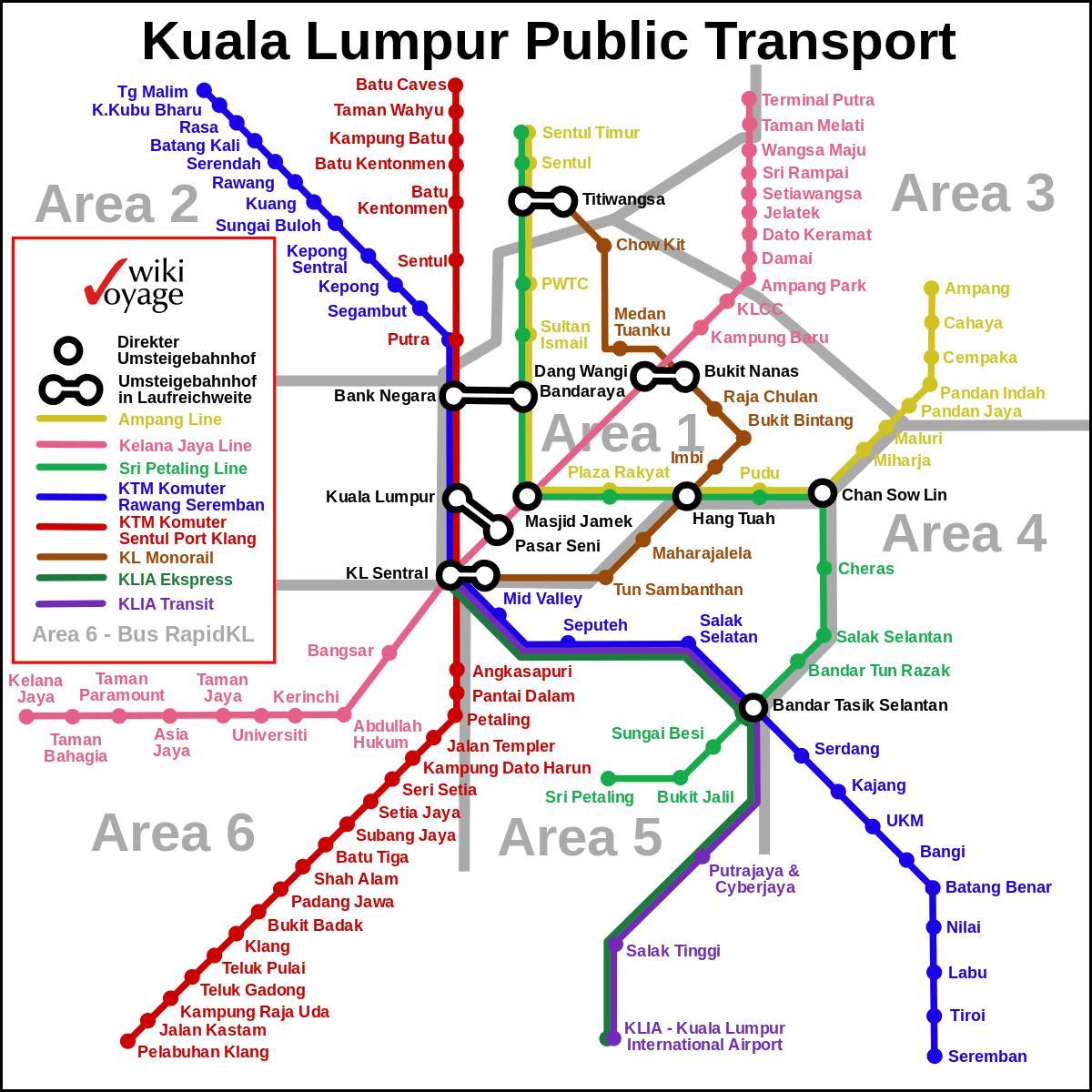 giao thông công cộng kuala lumpur bản đồ