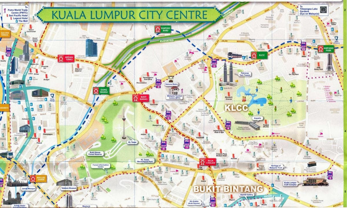 kuala lumpur trung tâm mua sắm bản đồ