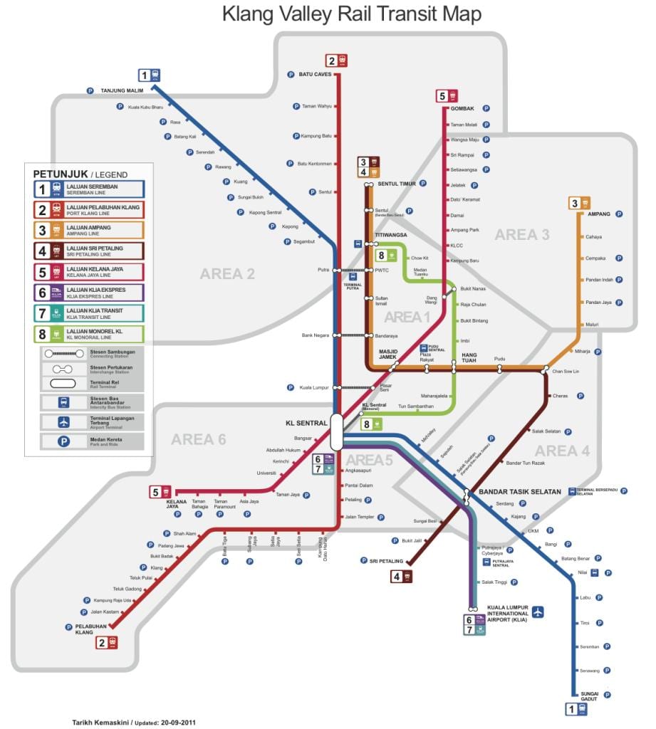Bản đồ của kuala lumpur sân bay, tàu hỏa