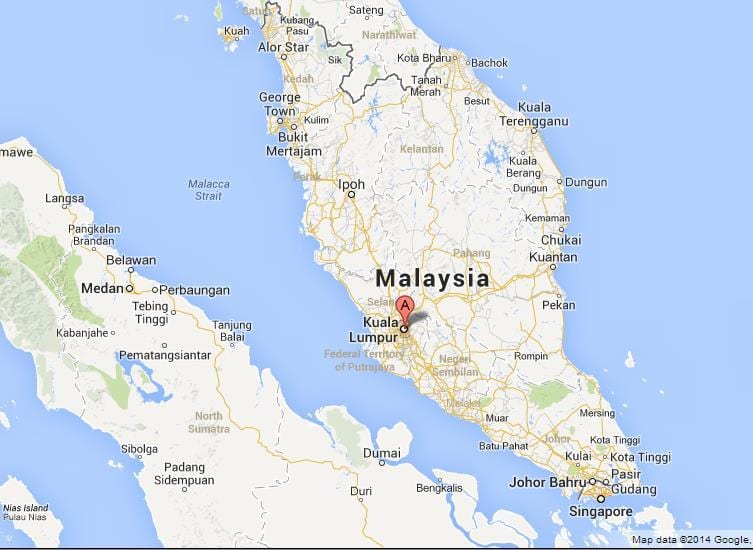 Bản đồ của kuala lumpur trên