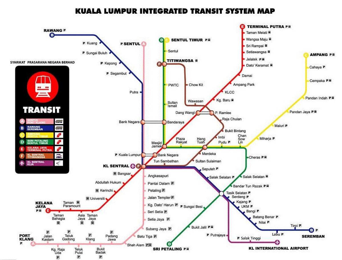 tàu điện ngầm bản đồ của kuala lumpur