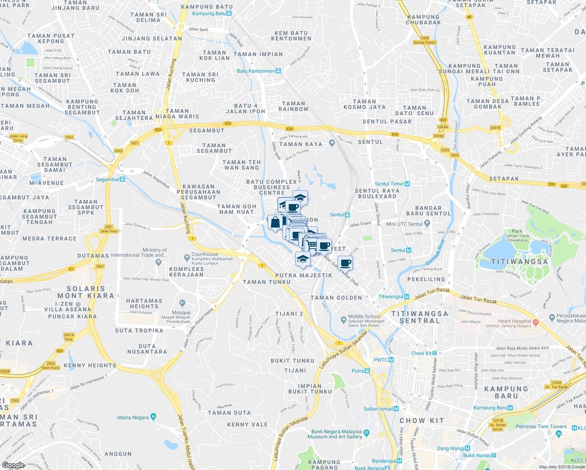 Bản đồ của đường ipoh kuala lumpur