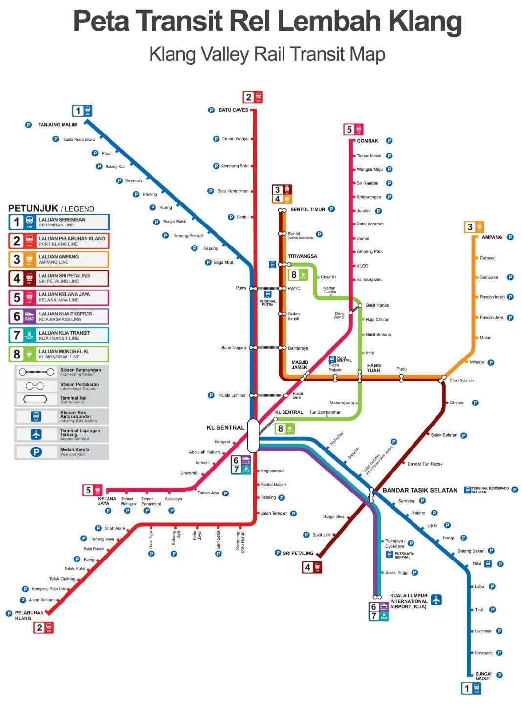 kuala lumpur ga xe lửa bản đồ