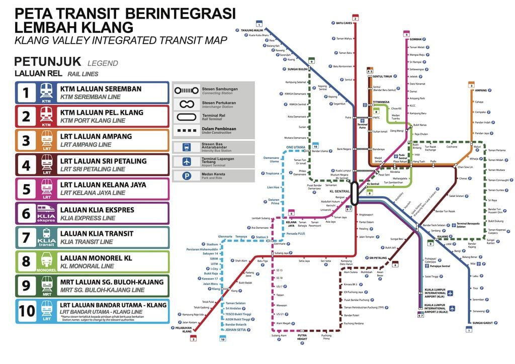 giao thông công cộng bản đồ kuala lumpur