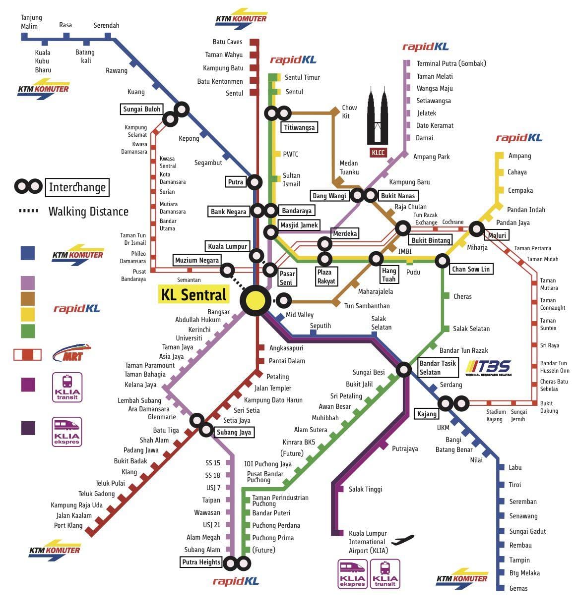 kuala lumpur vận chuyển bản đồ
