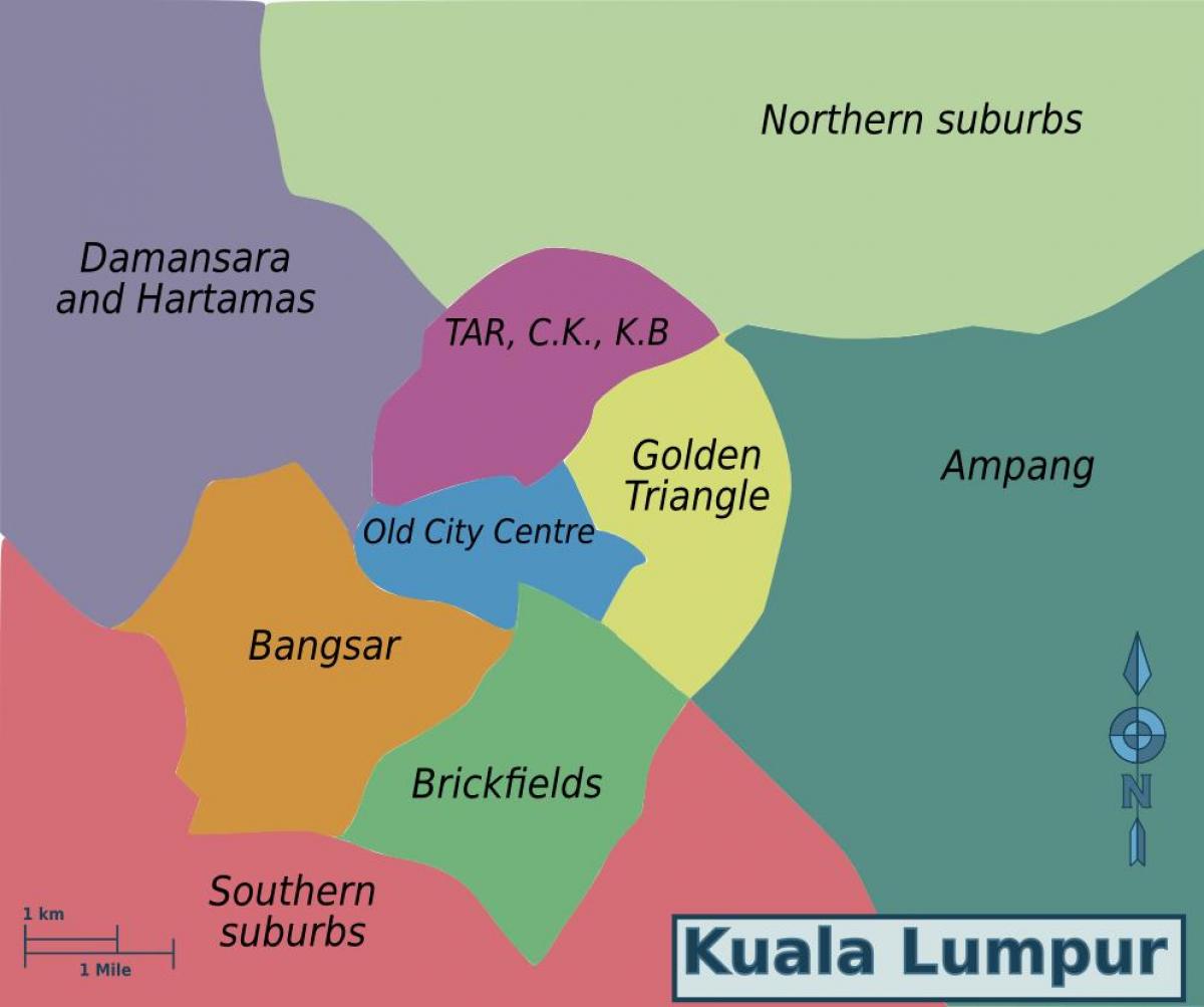 kuala lumpur quận bản đồ
