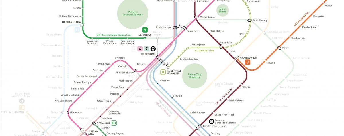 kuala lumpur tàu điện ngầm bản đồ 2016