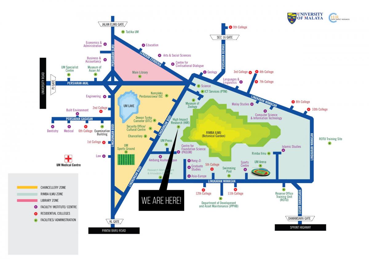 Bản đồ của đại học malaya