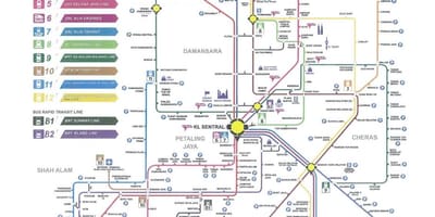 Kuala lumpur quá bản đồ đường sắt