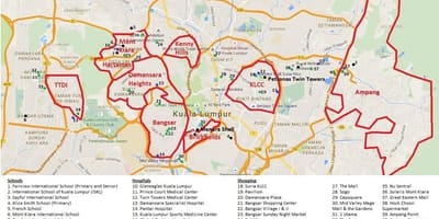 Kuala lumpur khu vực bản đồ