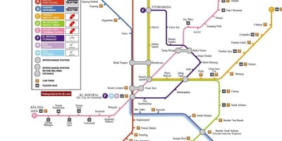 Kuala lumpur ánh sáng bản đồ đường sắt