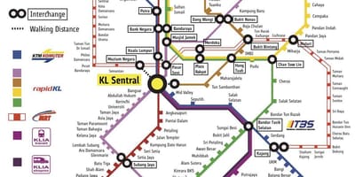 Kuala lumpur vận chuyển bản đồ
